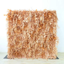 Load image into Gallery viewer, Golden Rime Flower Wall Backdrop, Roll Up Roll Up Floral Wall Earthy Metallic Fabric Cloth | 50% Return Refund Option
