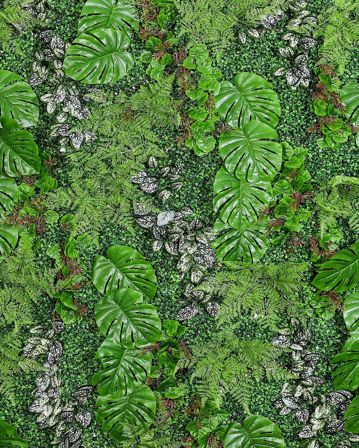 Monstera Artificial Greenery Wall: Tropical Rainforest Backdrop