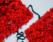 Load image into Gallery viewer, Scarlet Red Rose 3D Flower Wall Panel Artificial Floral Backdrop for Wedding and Party
