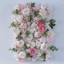 Load image into Gallery viewer, 3D Pink &amp; White Rose Flower Wall Panel, Photo Backdrop (16x24 inches)
