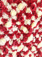 Load image into Gallery viewer, Red and White 3D Flower Wall Panel, Wedding Photo Booth Backdrop
