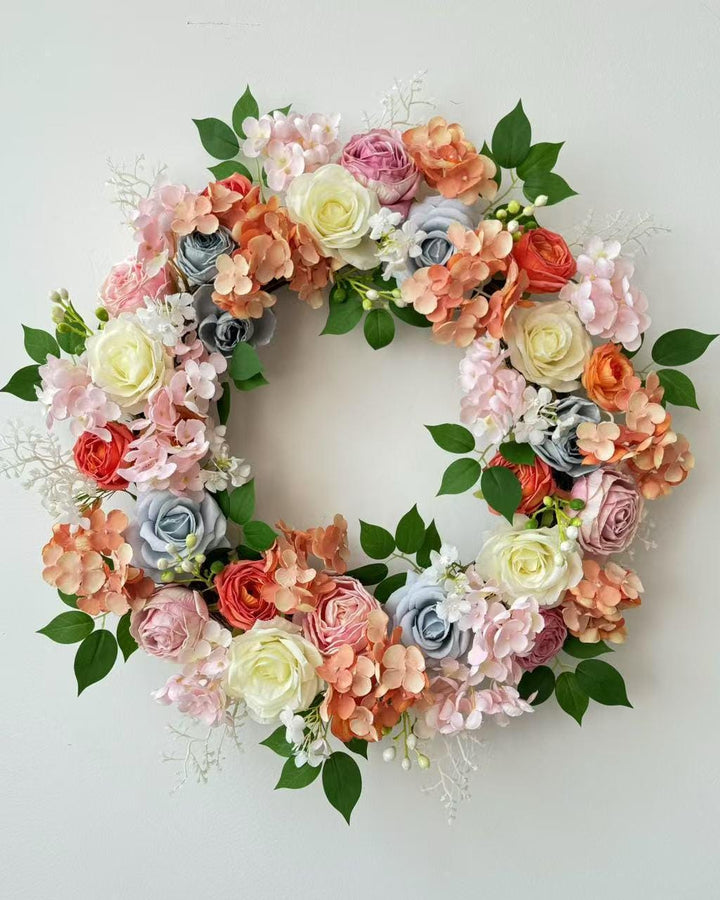 Faux Floral Front Door Wreath, Realistic Holiday Home Decor