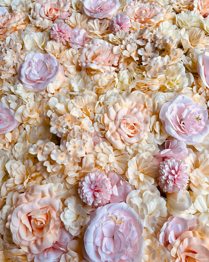 Peaches & Cream 3D Flower Wall Panel - Wedding, Party Backdrop