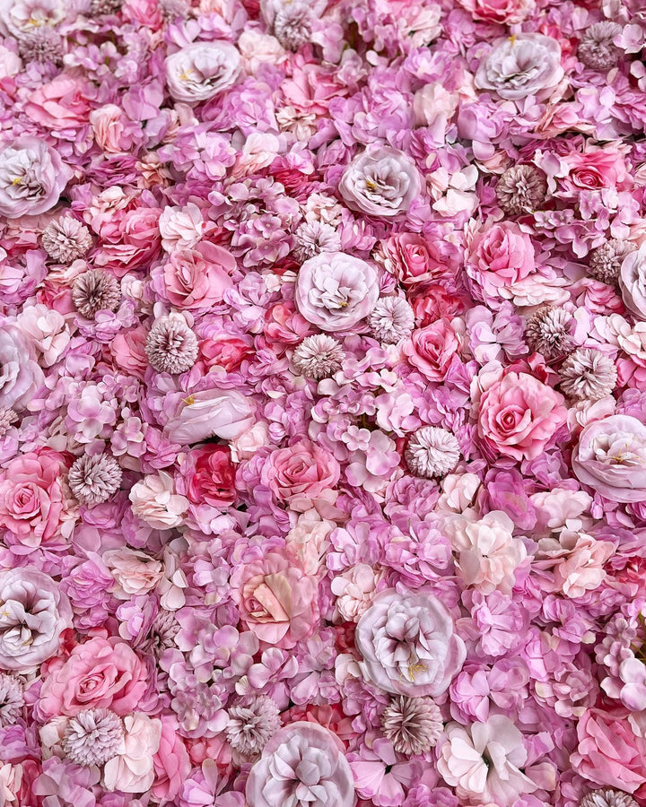 Bubblegum Pink Flower Wall Panel, 3D Floral Photo Booth Backdrop