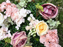 Load image into Gallery viewer, 3D Rose Flower Wall Panel, Blush Floral Wedding Backdrop
