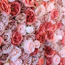 Load image into Gallery viewer, 3D Rose Flower Wall Panel, Blush Wedding Backdrop, Photo Booth Decor
