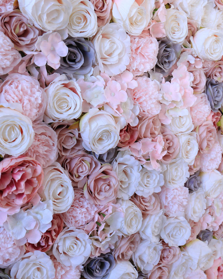 3D Flower Wall Panel: Blush Ivory Floral Wedding Backdrop