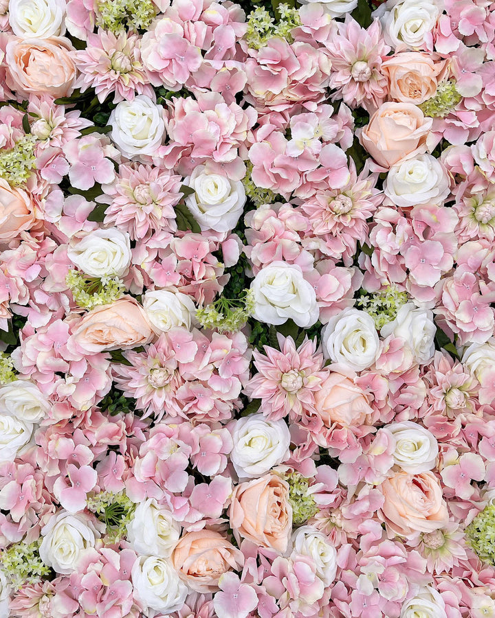 3D Pink & White Flower Wall Panel - Wedding, Party Backdrop