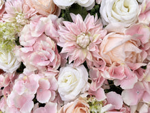 Load image into Gallery viewer, 3D Pink &amp; White Flower Wall Panel - Wedding, Party Backdrop
