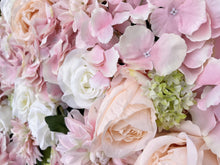 Load image into Gallery viewer, 3D Pink &amp; White Flower Wall Panel - Wedding, Party Backdrop
