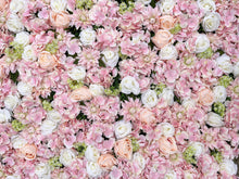 Load image into Gallery viewer, 3D Pink &amp; White Flower Wall Panel - Wedding, Party Backdrop
