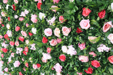Load image into Gallery viewer, 3D Rose Flower Wall Panel - Pink &amp; White Floral Backdrop
