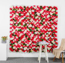 Load image into Gallery viewer, 3D Artificial Flower Wall Panel Wall Decor Floral Backdrop for Wedding Party and Home
