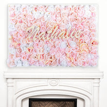 Load image into Gallery viewer, Handmade Flower Wall Decor with Name Sign - Baby Girl Nursery Art (28"x40")
