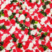 Load image into Gallery viewer, Red White Rose Flower Wall Panel, Wedding Photo Booth Backdrop
