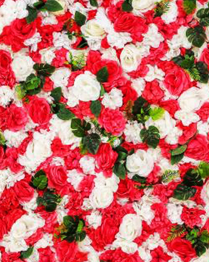 Red White Rose Flower Wall Panel, Wedding Photo Booth Backdrop