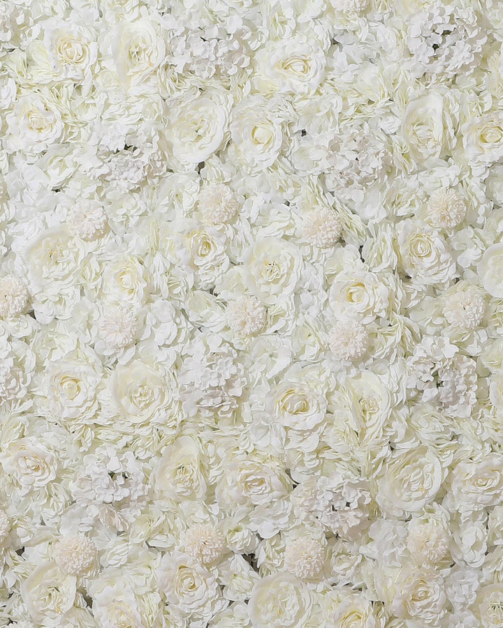 3D Cream White Flower Wall Panel, Wedding Backdrop (16x24 inches)