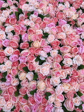 Load image into Gallery viewer, 3D Artificial Rose Flower Wall Panel, Wedding Backdrop
