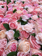 Load image into Gallery viewer, 3D Artificial Rose Flower Wall Panel, Wedding Backdrop
