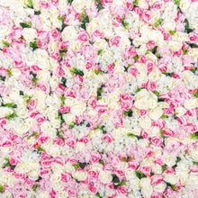 Load image into Gallery viewer, Ivory Pink Rose Flower Wall Panel, 3D Silk Floral Backdrop (16x24 inches)
