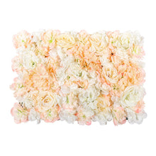 Load image into Gallery viewer, Peach Sorbet Flower Wall Panel, 3D Silk Floral Backdrop, Event Decor
