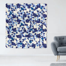 Load image into Gallery viewer, Indigo Blue Flower Wall Panel, 3D Silk Floral Backdrop (16x24 inches)
