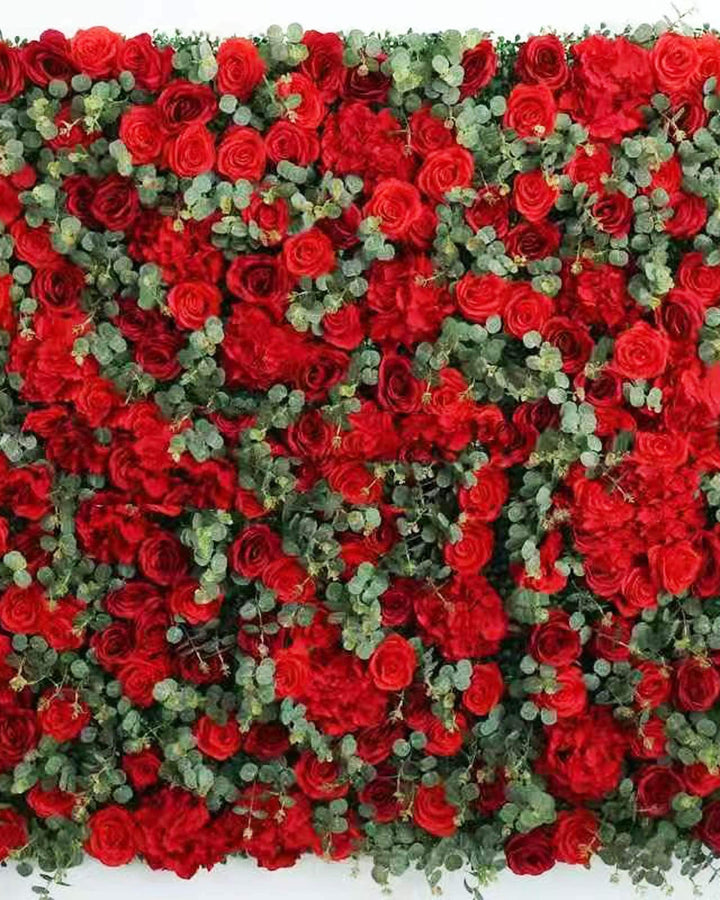 Ruby Rose Eucalyptus Flower Wall Panel, 3D Floral Backdrop, 16x24"