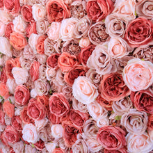 Load image into Gallery viewer, 3D Rose Flower Wall Panel, Blush Wedding Backdrop, Photo Booth Decor
