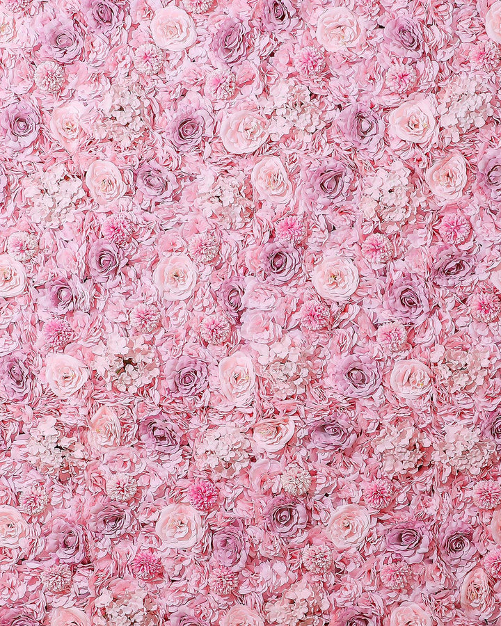 Candy Pink Flower Wall Panel, 3D Silk Floral Backdrop, Event Decor