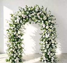 Load image into Gallery viewer, Wedding Arch Backdrop [Coastal Grove White Rose Greenery Arch Set] for Ceremony, Photo Booth &amp; Floral
