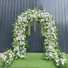 Load image into Gallery viewer, Wedding Arch Backdrop [Evergreen Pearl White Floral Arch Set] for Ceremony, Photo Booth
