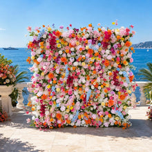 Load image into Gallery viewer, Summer Fiesta Flower Wall Backdrop, Wedding Photo Booth Fabric | 50% Return Refund Option
