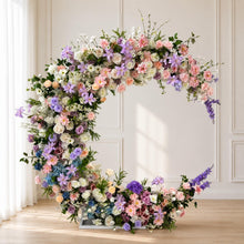 Load image into Gallery viewer, Wedding Arch Backdrop [Moonlit Garden Pastel Floral Crescent Arch Frame] for Ceremony, Photo Booth , 6x6 ft
