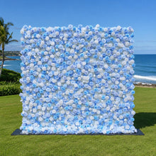 Load image into Gallery viewer, Cinderella Blue Flower Wall Backdrop, Wedding Party Photo Booth Decor | 50% Return Refund Option
