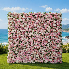 Load image into Gallery viewer, Wedding Flower Wall Backdrop, Bridal Artificial Floral Wall Roll Up for Ceremony Photo Booth | 50% Return Refund Option N8812
