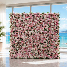 Load image into Gallery viewer, Wedding Flower Wall Backdrop, Bridal Artificial Floral Wall Roll Up for Ceremony Photo Booth | 50% Return Refund Option N8812
