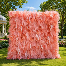 Load image into Gallery viewer, Pink Textured Wedding Flower Wall Backdrop, Floral Wall Fabric for Ceremony Photo Booth | 50% Return Refund Option
