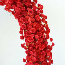 Load image into Gallery viewer, 8x8 ft Wedding Arch Backdrop [Passion Red Crescent Rose Arch Frame] for Ceremony, Photo Booth &amp; Floral Table Runner
