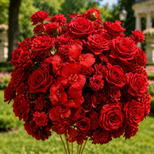 Load image into Gallery viewer, Red Rose Floral Centerpiece with Iron Stand
