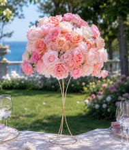 Load image into Gallery viewer, Pink Rose Baby's Breath Floral Centerpiece - 20"
