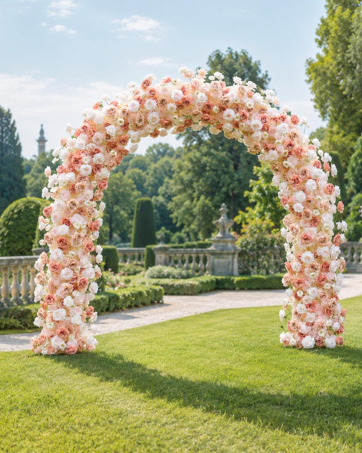 8x8ft Light Brown Foam Based Flower Arrangment Arch/Floral Table Runner/Flower Row Wedding Party Decor | Optional 50% Return Refund Program