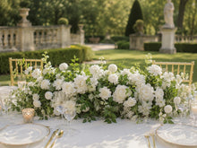 Load image into Gallery viewer, 8x8 ft Wedding Arch Backdrop [Woodland Pearl White Floral Greenery Arch Frame] for Ceremony, Photo Booth &amp; Floral Table Runner
