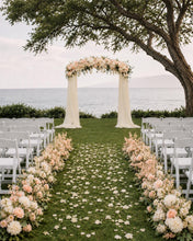 Load image into Gallery viewer, Made to Order Wedding Arch Flowers, Aisle Decor Chiffon Draping, Ceremony Backdrop | Midsummer Vow Collection
