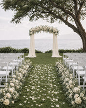 Load image into Gallery viewer, Made to Order Wedding Arch Flowers, Aisle Decor Chiffon Draping, Ceremony Backdrop | Midsummer Vow Collection

