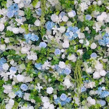 Load image into Gallery viewer, Blue Haven Flower Wall Backdrop, Wedding Photo Booth Fabric | 50% Return Refund Option
