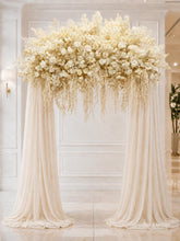 Load image into Gallery viewer, Made to Order Wedding Arch Flowers, Chiffon Draping, Ceremony Backdrop, Arch Stand | Cascading Veil Collection
