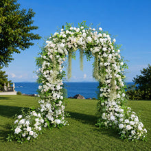 Load image into Gallery viewer, Wedding Arch Backdrop [Evergreen Pearl White Floral Arch Set] for Ceremony, Photo Booth
