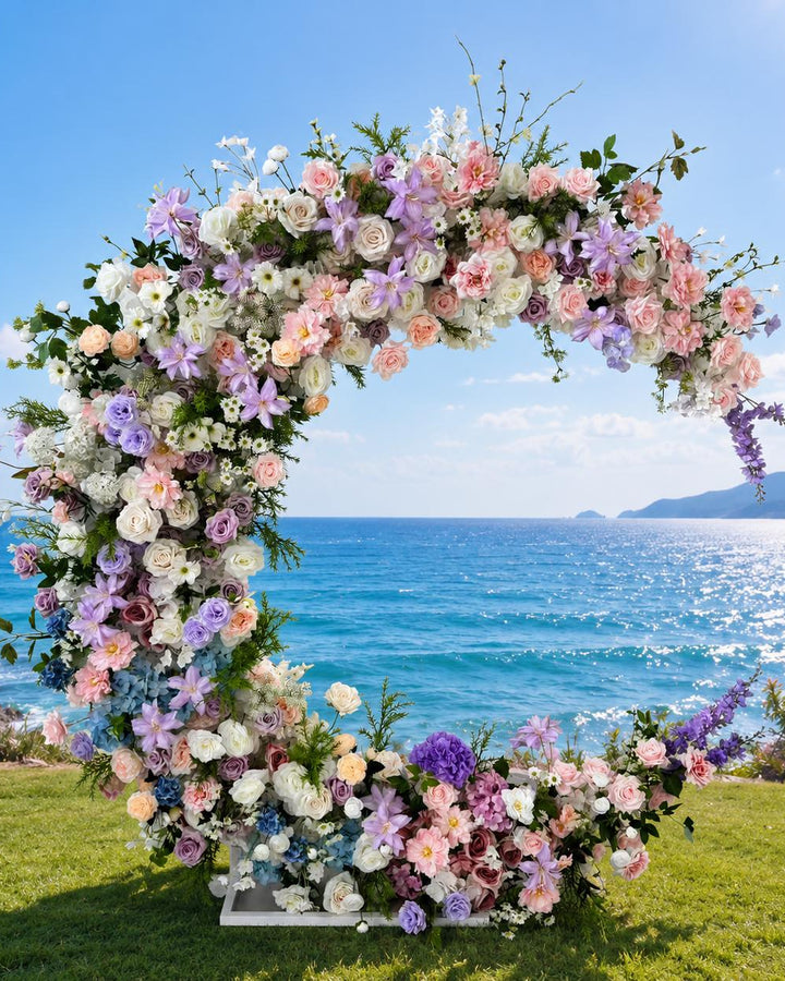 Moonlit Garden 6x6f Flower Arrangement  Artificial Ceremony Flowers | Reception Party Decor Horn Shape | Optional 50% Return Refund Program