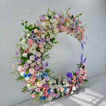 Load image into Gallery viewer, Wedding Arch Backdrop [Moonlit Garden Pastel Floral Crescent Arch Frame] for Ceremony, Photo Booth , 6x6 ft
