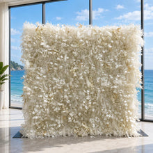 Load image into Gallery viewer, 5D Wedding Flower Wall Backdrop, Roll Up Fabric Floral Wall for Ceremony Photo Booth | 50% Return Refund Option
